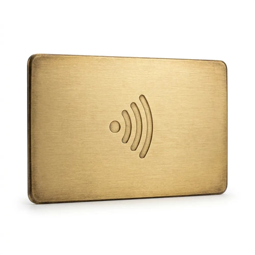 Brushed Brass Card - NFC Google review product by MustTag
