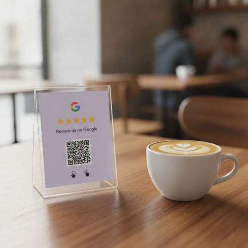 Table Stand - NFC Google review product by MustTag